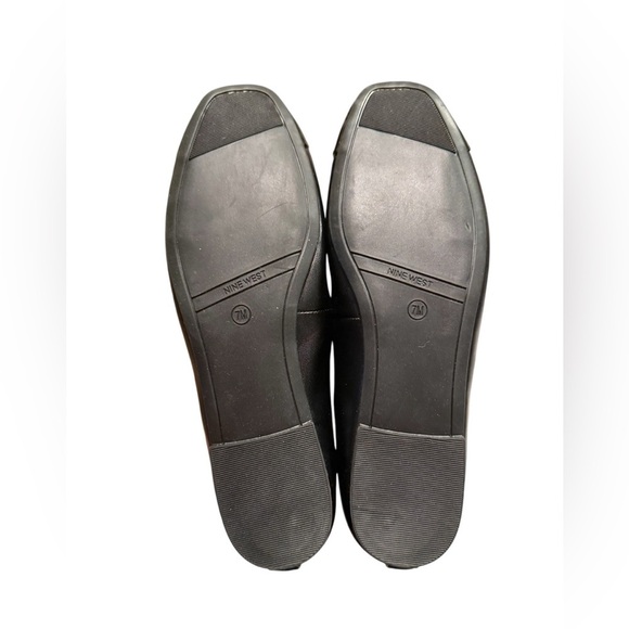 Nine West Ollin Black Leather Square Toe Dress Flats Women’s Size 7.5 - Picture 5 of 5